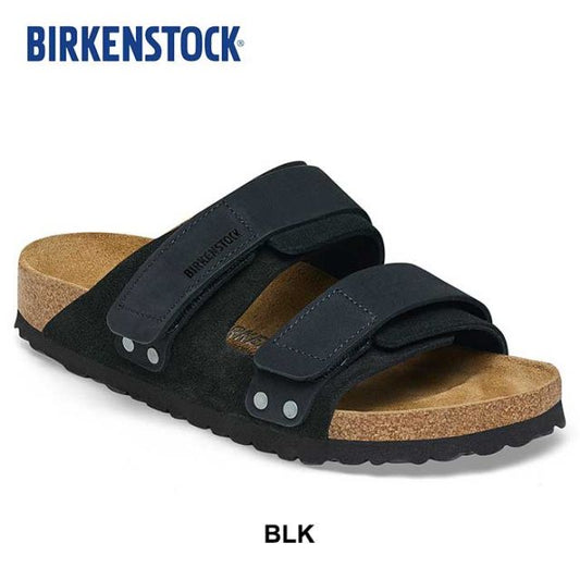 ビルケンシュトック サンダル ウジ ナロー レディース メンズ ユニセックス ヌバック レザー birkenstock Uji LENB/LEVE(N) ブラック トープ ホワイト 24cm 24.5cm 25cm (240616)