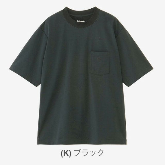 ゴールドウイン Tシャツ オーバーサイズドポケットティーシャツ メンズ レディース ユニセックス GOLDWIN GL65147 ブラック/黒/BK/ホワイト/白/W 半袖 吸汗速乾 抗菌防臭 UVカット アウトドア キャンプ メール便 (2502)