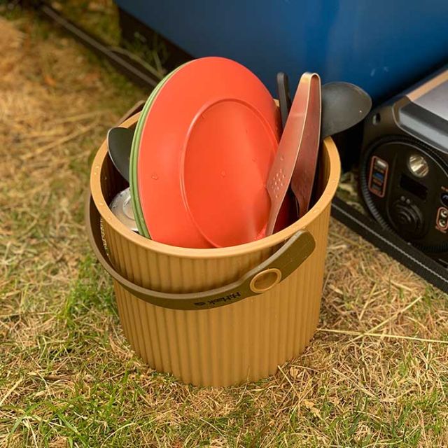 オムニウッティ 8L ふた付きバケツ 収納 ゴミ箱 おしゃれ 八幡化成 HiHaek Camp stool bucket ハイヘイク