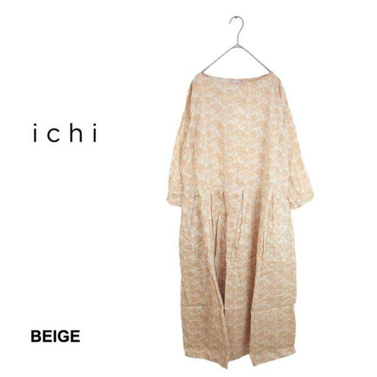 ICHI 花柄レクセルプリント 切替タックOP