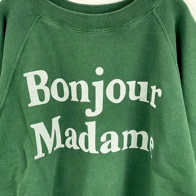 イチ ichi レディース プルオーバー 220647 BONJOUR MADAME 裏毛 P/O トレーナー グリーン ネイビー アイボリー トップス 秋冬 コットン フリーサイズ