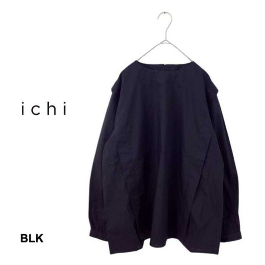 イチ ichi レディース プルオーバー ブラウス 240729 PULLOVER コットン ピンク ブラック フリーサイズ キレイめ Aライン トップス (241218)