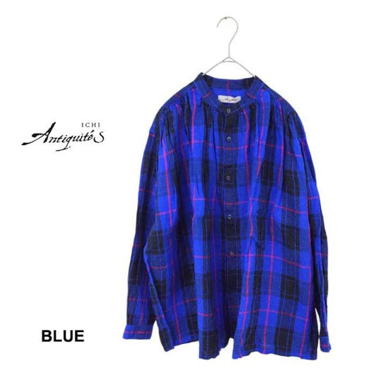 ICHIANTIQUITES LINEN TARTAN SHIRT