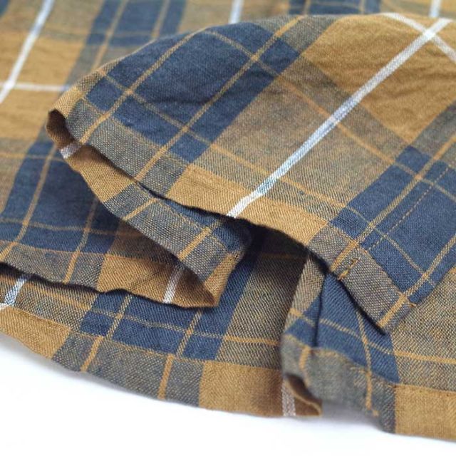 ICHIANTIQUITES LINEN TARTAN SHIRT