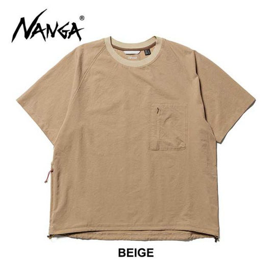 ナンガ tシャツ 半袖 NANGA DotAir COMFY TEE ドットエア コンフィー ティー M / L / XL ブラック ベージュ 吸汗 速乾 春夏 メール便 (240421)