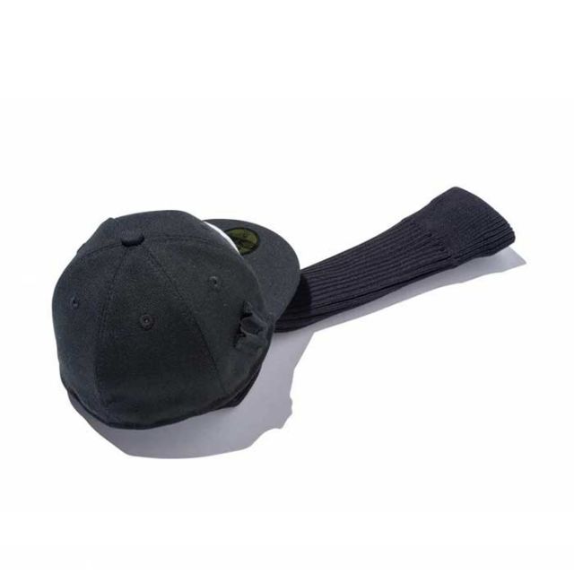ニューエラ ゴルフ ヘッドカバー NEW ERA GOLF HEAD COVER ニューエラ ヘッドカバー ドライバー用 ブラック×ホワイト 59FIFTYモチーフ フラッグロゴ ゴルフ 460cc対応 ティーホルダー付き (14518200) (240305)