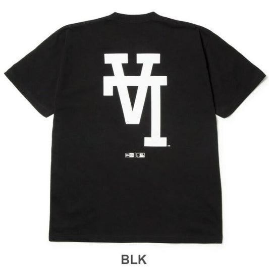 ニューエラ Tシャツ メンズ 半袖 MLB Upside Down ロサンゼルス・ドジャース ブラック レギュラーフィット NEWERA SS CT TEE LOSDOD UPSIDE DOWN メンズ レディースロゴ Tシャツ 逆ロゴ コットン生地 黒 ユニセックス半袖 (2503)