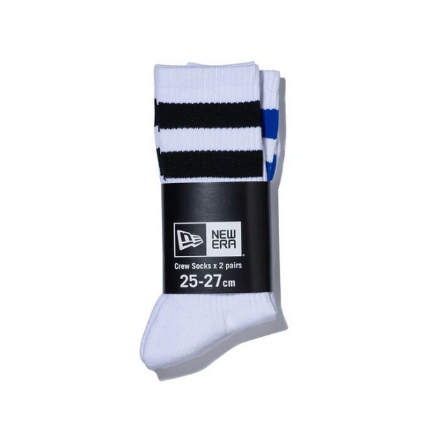 NEW ERA SOCKS CREW 2P EMB WHI