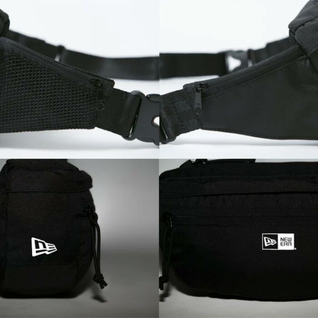 ニューエラ ウエスト バッグ ボディバッグ エクスプローラーウエストバッグ 3L ブラック NEWERA EXPLORER WAIST BAG 軽量 撥水 リップストップ素材 サイドポケット付き キーフック搭載 アウトドア対応 ユニセックス(2503)