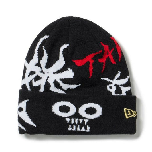 ニューエラ ベーシック カフニット ニット帽 冬 TARO OKAMOTO 岡本太郎 太陽の塔 コラボ ジャカード ニットキャップ ブラック ユニセックス NEW ERA 14683762 BC KNIT TAROKA JAQ メール便 (251206)