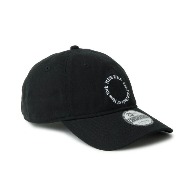 ニューエラ 9TWENTY サークルロゴ キャップ NEW ERA Circle Logo コットン クロスストラップ アジャスタブル ユニセックス ブラック クロームホワイト スノーグレー タウン デイリー 帽子 14745125 14745124 14745123 14745122