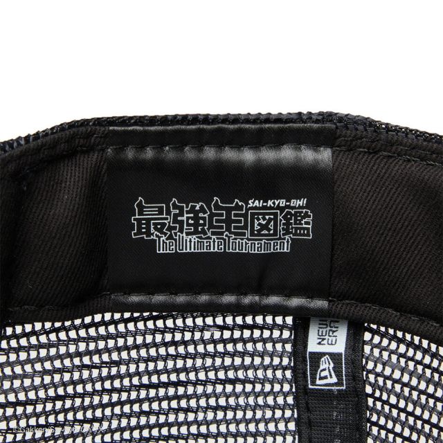ニューエラ キッズ 最強王図鑑 ティラノサウルス 9FORTY A-Frame トラッカー キャップ NEW ERA Youth メッシュ ポリエステル スナップバック 帽子 小学生 恐竜 アニメ コラボ ホワイト ブラック 14857672 14857673 YTH940AFTR SAI-KYO-OH