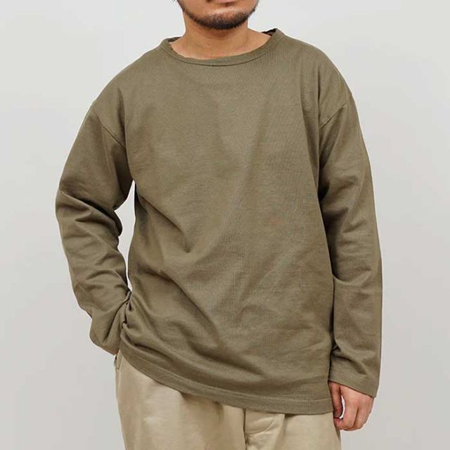ナイジェルケーボン 長袖Tシャツ ロンt ロングスリーブシャツ メンズ レディース ユニセックス nigelcabourn 80490020030 9.5オンス 40s USMC ロングスリーブシャツ / 9.5oz 40s USMC LONG SLEEVE SHIRT ホワイト グリーン カットソー コットン M 日本 (240926)