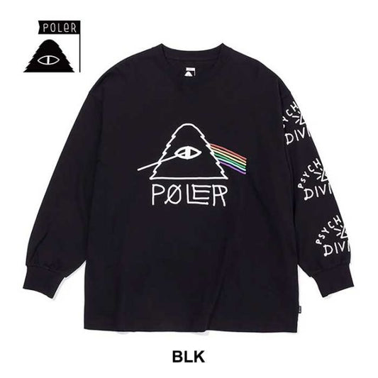 ポーラー POLER サイケデリック リラックスフィット 長袖Tシャツ PSYCHEDELIC RELAX FIT TEE L/S TEE メンズ ユニセックス 春 夏 コットン ブラック ホワイト M / L (240317)