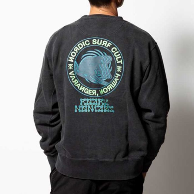 ロアーク トレーナー スウェット ROARK RSWJ1071 "SURF CULT" CREW SWEAT メンズ 長袖 ジャパンフィット ブラック 裏毛 リラックスシルエット M / L (241030)