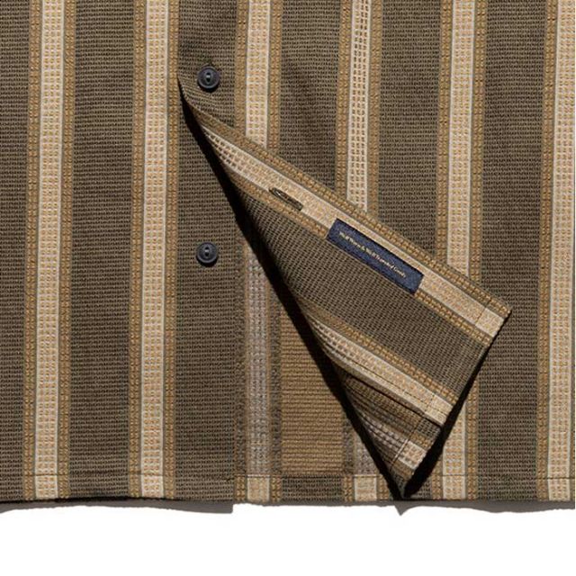 ロアーク 開襟シャツ ROARK RWJ1125 VERTICAL STRIPE JACQUARD 半袖 ストライプ コットン100% THE ROARK REVIVAL (250612)