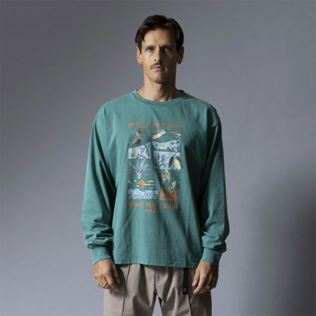 ロアーク ロングスリーブTシャツ ハンター ロンT 長袖Tシャツ コットン100% 抗菌 防臭 メンズ RLTJ1203 ENJOY WELL WORN L/S TEE HUNTER M