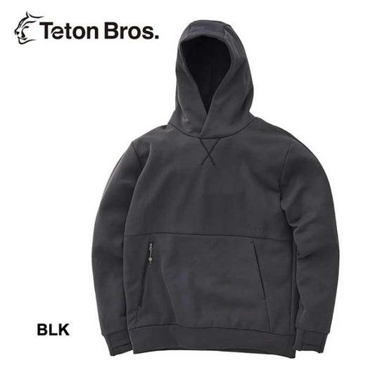 ティートンブロス パーカー フーディ メンズ tetonbros OCTA FLEECE HOODY フリース 軽量 吸湿速乾 プルオーバー ブラック パープル ストレッチ M L 秋冬 (240926)