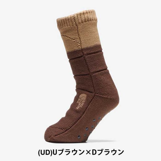 ザ・ノース・フェイス THE NORTH FACE ヌプシ ブーティ ソックス ユニセックス 秋冬 保温 厚手 抗菌防臭 室内用 NN82233 ミックスグレー×ミックスチャコール (231121)