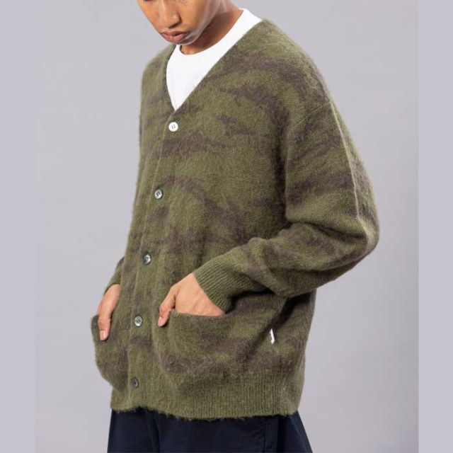 UNFRM AW-2125 MOHAIR KNIT CAMO CARDIGAN