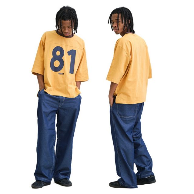 UNFRM ワイドパンツ ECOPET C/P TECH DENIM FIELD WIDE PANTS ユニフォームアウトドアスタンダード デニムパンツ メンズ リサイクルポリエステル 吸汗速乾 イージーパンツ アウトドア カジュアル (260408)
