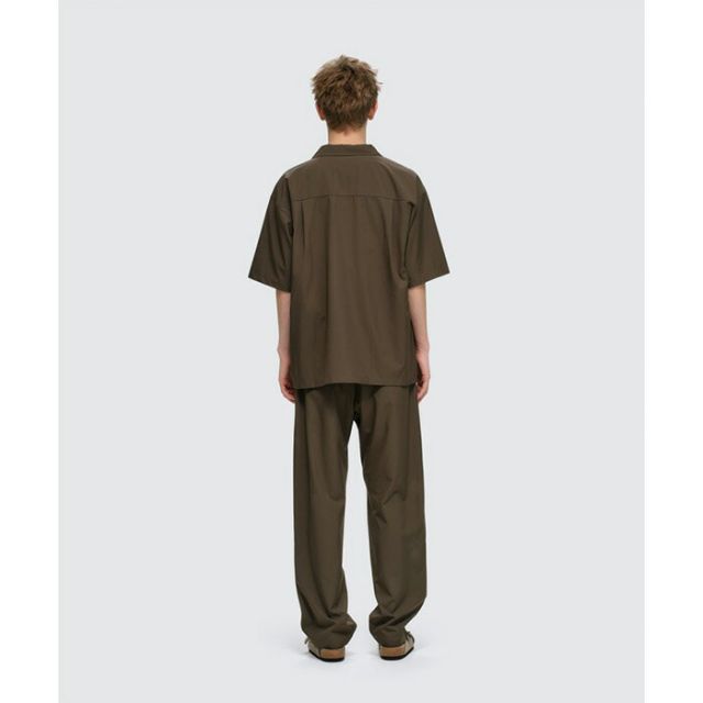 WILDTHINGS ワイルドシングス オープンカラーポケットシャツ OPEN COLLAR POCKET SHIRT mens メンズ summer 夏 ポリエステル 92% ポリウレタン 8% メッシュ部分:ポリエステル x100% black 黒 gray グレー M L WT26041 (260408)