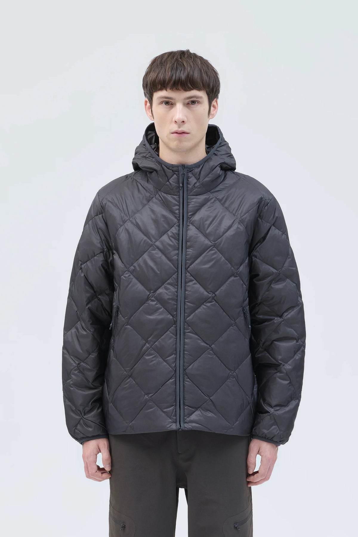 Hiking Patrol Base LT Down Hooded Jacket　【Charcoal Black】　ライトダウン フーディ M L　/ (HP26018)