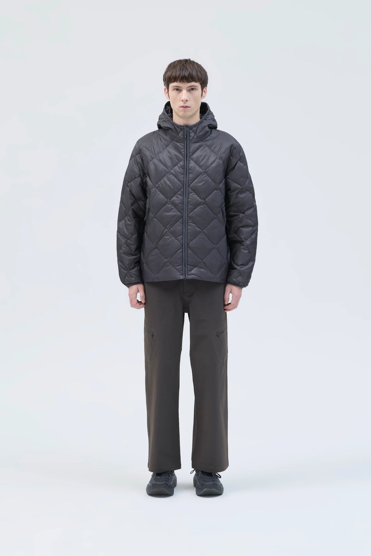 Hiking Patrol Base LT Down Hooded Jacket　【Charcoal Black】　ライトダウン フーディ M L　/ (HP26018)