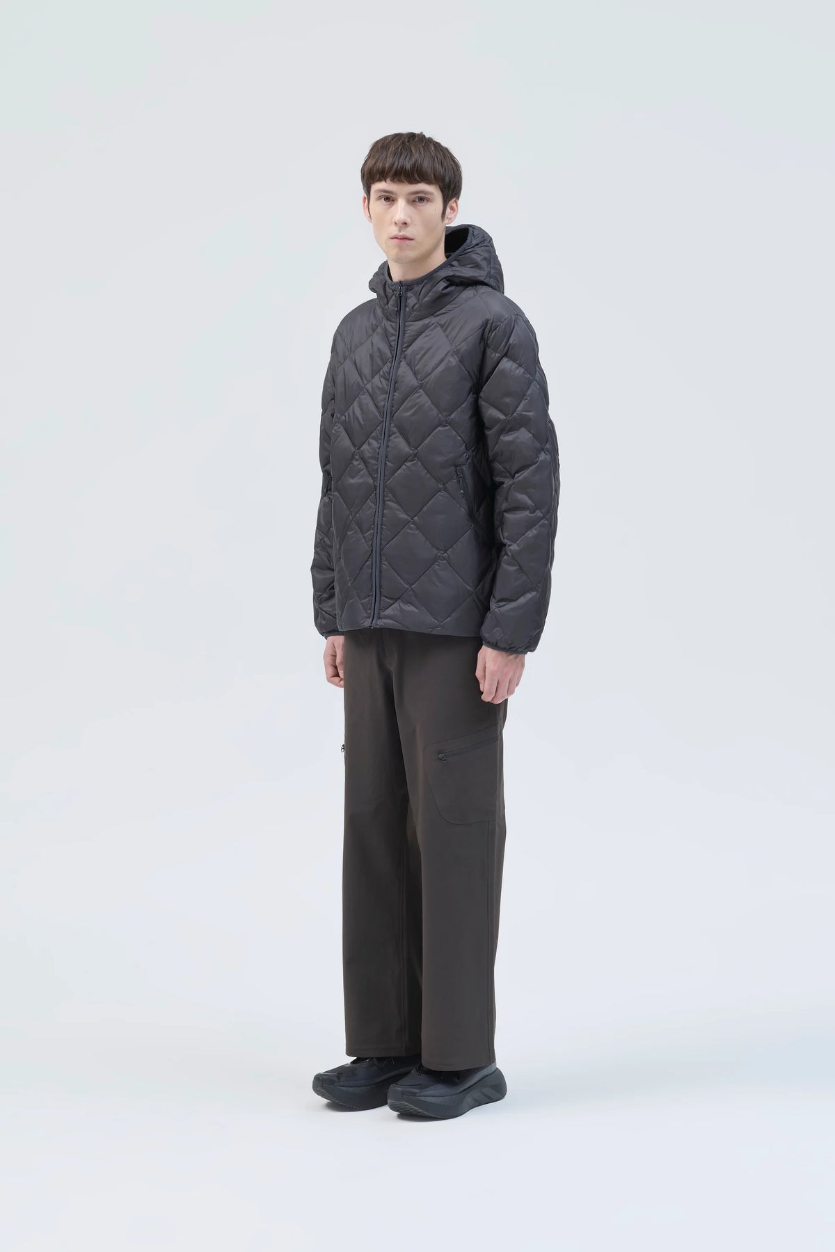 Hiking Patrol Base LT Down Hooded Jacket　【Charcoal Black】　ライトダウン フーディ M L　/ (HP26018)