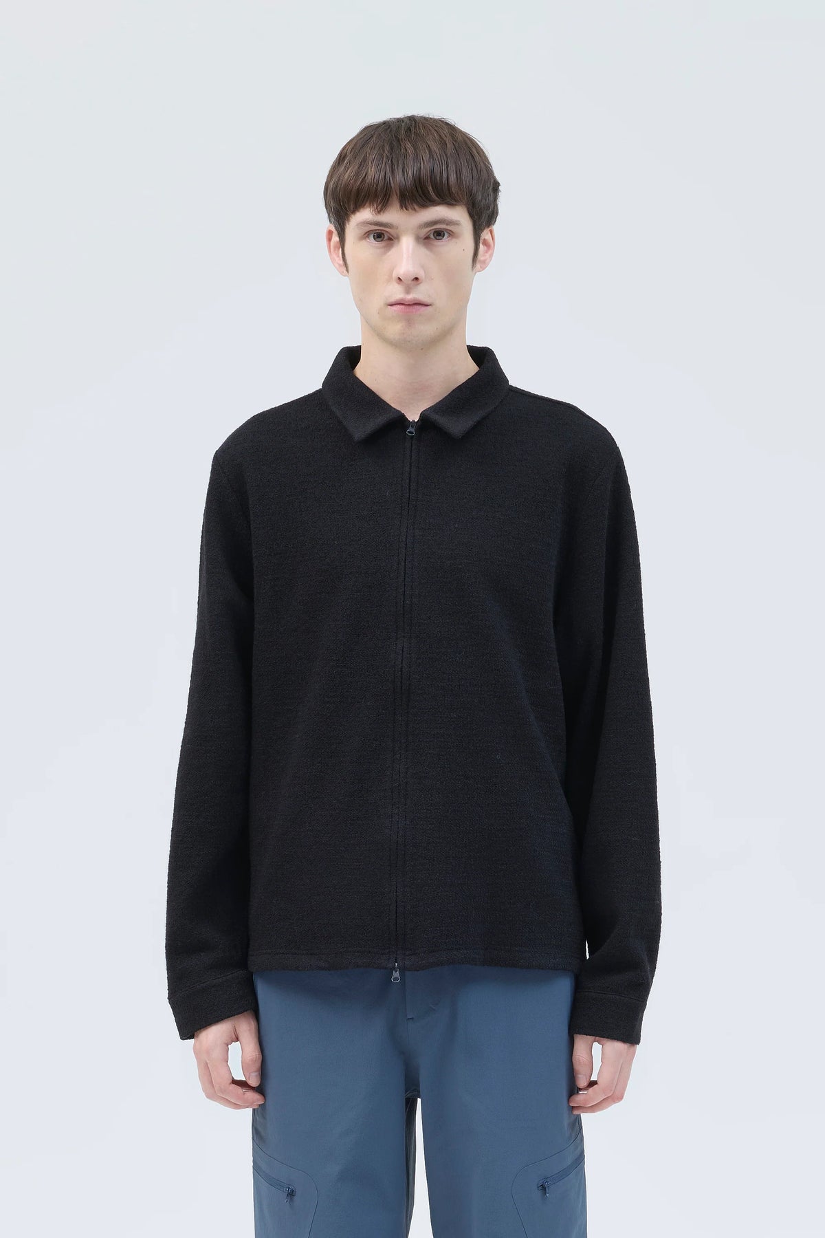 HIKINGPATROL EDGE KNIT ZIP SHIRT / BLACK (HP26024)