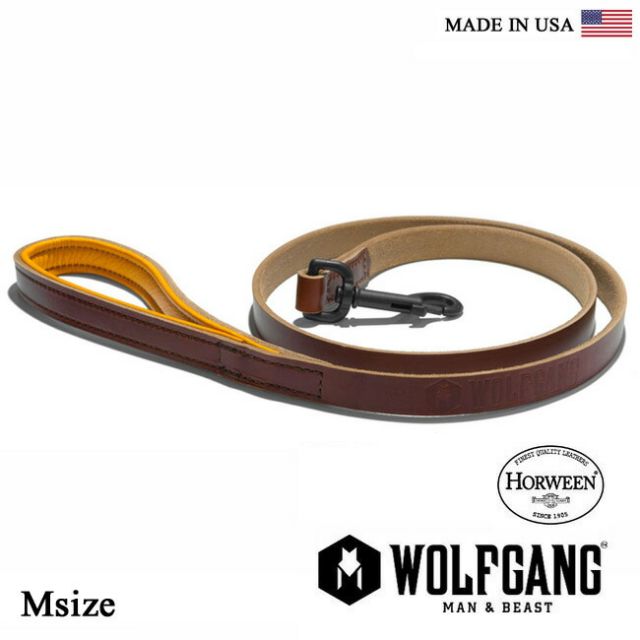 WOLFGANG MAN & BEAST ウルフギャング リード M HORWEEN LEASH  HL-002-21 レザーリーシュコード [MADE IN USA] おしゃれ 犬の紐（中型犬 大型犬） おしゃれ 散歩 おすすめ 人気
