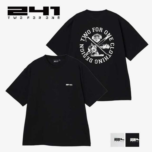 ツーフォーワン tシャツ 半袖 メンズ 241 MB4405 GRAPHIC SS TEE グラフィックショートスリーブTシャツ ブラック ホワイト M / L / XL 春夏 メール便 (240421)