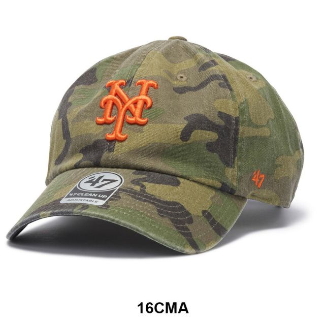 フォーティセブン クリーンナップ MLB CAMO ウッドランドカモ キャップ '47 CLEAN UP B-CARGW12GWS-CMA B-CARGW16GWS-CMA B-CARGW17GWS-CMA ドジャース メッツ ヤンキース グリーン ウォッシュド コットン CLP-B-CARGW GWS (260629)
