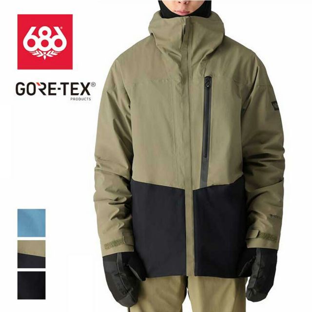686 シックスエイトシックス スノーボード ジャケット 24-25モデル 型落ち M2W105 Mens Gore-Tex GT Jacket ゴアテックス GT ジャケット wear メンズ  ジャケット スノーボード ウエア SAGE COLORBLOCK 正規品 (231031)