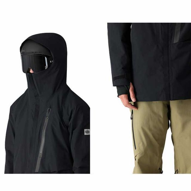 686 シックスエイトシックス スノーボード ジャケット 24-25モデル 型落ち M2W105 Mens Gore-Tex GT Jacket ゴアテックス GT ジャケット wear メンズ  ジャケット スノーボード ウエア SAGE COLORBLOCK 正規品 (231031)