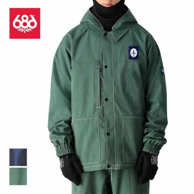 シックスエイトシックス スノーボードウェア ジャケット メンズ 24-25モデル 型落ち  686 M4WN140 DOJO SHELL JACKET グリーン ブルー M / L (241131)