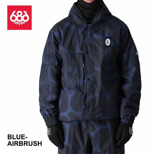 シックスエイトシックス スノーボードウェア ジャケット メンズ 24-25モデル 型落ち  686 M4WN140 DOJO SHELL JACKET グリーン ブルー M / L (241131)