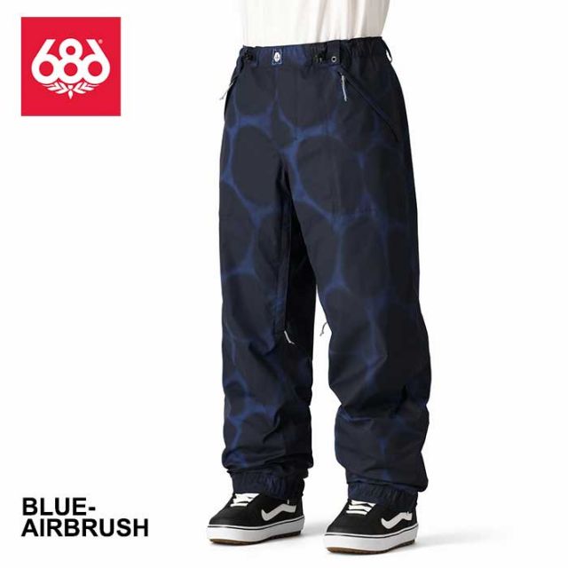 シックスエイトシックス スノーボードウェア パンツ メンズ ユニセックス 24-25モデル 型落ち 686 M4WN225 DOJO PANT ブラック ブルー L / XL (241131))