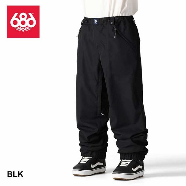 シックスエイトシックス スノーボードウェア パンツ メンズ ユニセックス 24-25モデル 型落ち 686 M4WN225 DOJO PANT ブラック ブルー L / XL (241131))