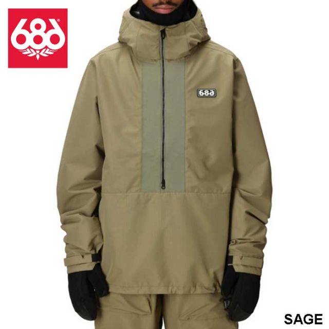 シックスエイトシックス スノーボードウェア ジャケット メンズ 25-26モデル 686 M3WN136 GHOST 2.5L SHELL ANORAK アノラック スキー スノボ (241131)