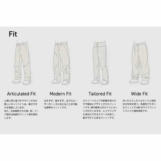 シックスエイトシックス スノーボードウェア メンズ パンツ ワイドフィット バギー 686 M3WN223 2.5L GHOST PANT L / XL (241131)