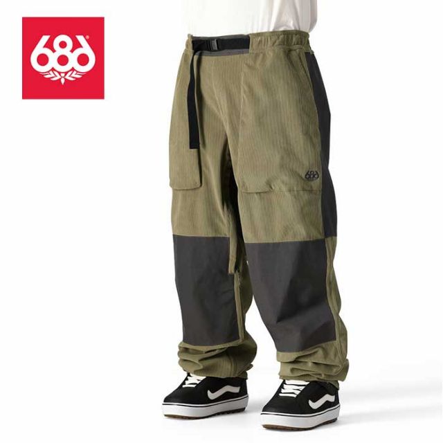 シックスエイトシックス スノーボードウェア メンズ パンツ ワイドフィット バギー 686 M3WN223 2.5L GHOST PANT L / XL (241131)