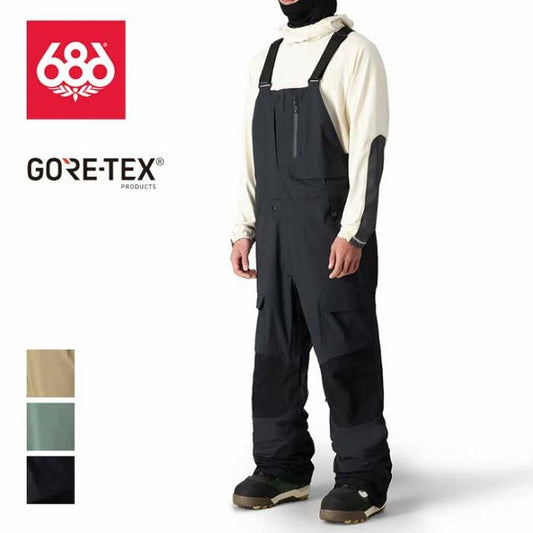 シックスエイトシックス スノーボードウェア メンズ 24-25モデル 型落ち ビブパンツ 686 M2W202 GORE-TEX STRETCH DISPATCH BIB ゴアテックス M / L (241131)