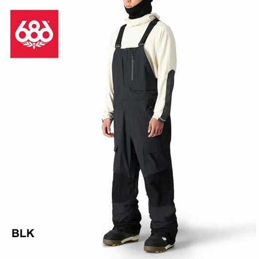 シックスエイトシックス スノーボードウェア メンズ 24-25モデル 型落ち ビブパンツ 686 M2W202 GORE-TEX STRETCH DISPATCH BIB ゴアテックス M / L (241131)