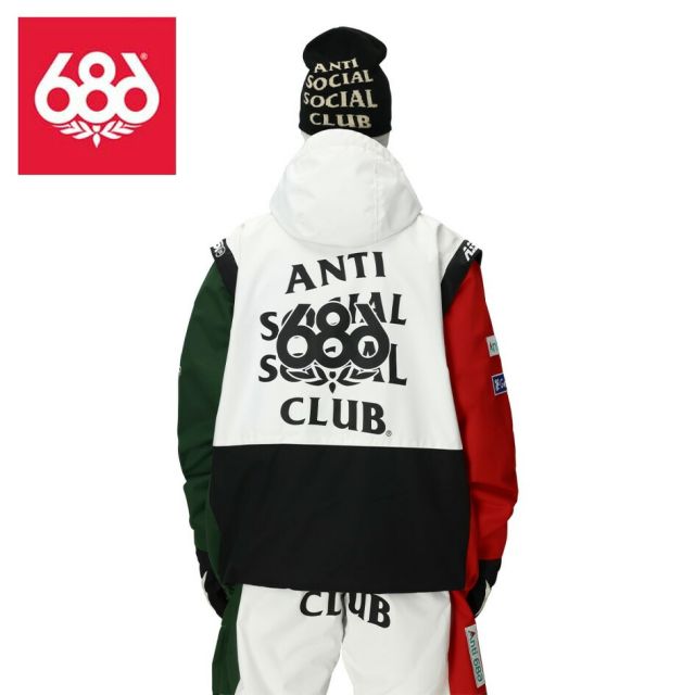 アンチソーシャルクラブ シックスエイトシックス スノーボードウェア 25-26モデル 686 M5WN175 MENS 686 ASSC F1 SHELL ANORAK  MENS ASSC F1 SHELL ANORAK メンズ アノラック ジャケット ANTI SOCIAL SOCIAL CLUB コラボ 10K防水 10K透湿 (251020)
