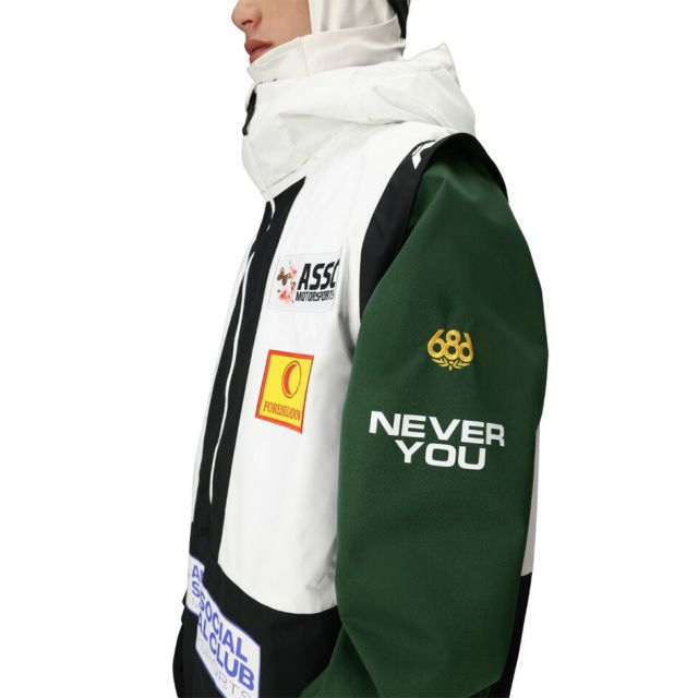 アンチソーシャルクラブ シックスエイトシックス スノーボードウェア 25-26モデル 686 M5WN175 MENS 686 ASSC F1 SHELL ANORAK  MENS ASSC F1 SHELL ANORAK メンズ アノラック ジャケット ANTI SOCIAL SOCIAL CLUB コラボ 10K防水 10K透湿 (251020)
