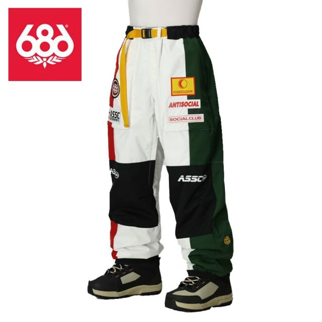 アンチソーシャルクラブ シックスエイトシックス 686 M5WN256 MENS 686 25-26モデル ASSC F1 SHELL PANT アンチソーシャルクラブ メンズ スノーボードパンツ ANTI SOCIAL SOCIAL CLUB コラボ バギーフィット ダブルニー 10K防水 10K透湿 (251020)
