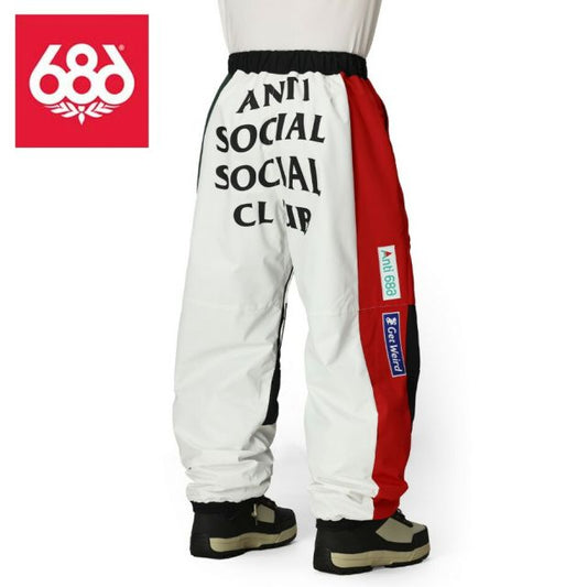 アンチソーシャルクラブ シックスエイトシックス 686 M5WN256 MENS 686 25-26モデル ASSC F1 SHELL PANT アンチソーシャルクラブ メンズ スノーボードパンツ ANTI SOCIAL SOCIAL CLUB コラボ バギーフィット ダブルニー 10K防水 10K透湿 (251020)
