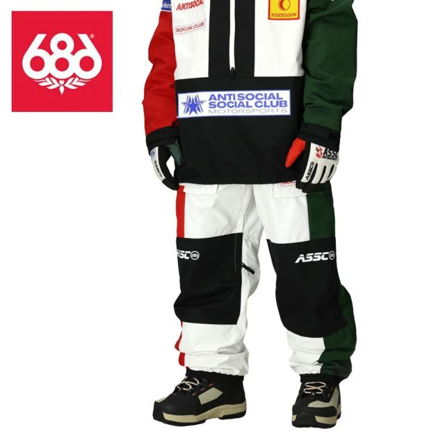 アンチソーシャルクラブ シックスエイトシックス 686 M5WN256 MENS 686 25-26モデル ASSC F1 SHELL PANT アンチソーシャルクラブ メンズ スノーボードパンツ ANTI SOCIAL SOCIAL CLUB コラボ バギーフィット ダブルニー 10K防水 10K透湿 (251020)