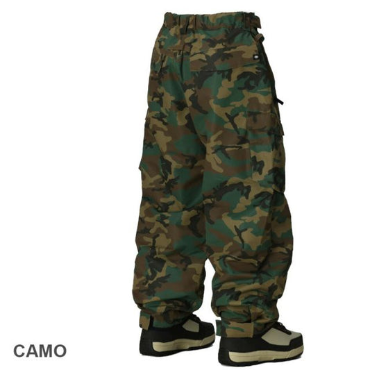 シックスエイトシックス 686 M4WN231 25-26モデル ESSOX CARGO PANT ESSOX CARGO PANT メンズ スノーボードパンツ ブラック カモ バギーシルエット ワイドフィット 防水 撥水 透湿 スノーウェア 10K防水 10K透湿 2025-2026新作 (251020)